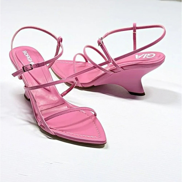 Gia Borghini Women's Gia 26 Strappy Wedge Sandals Pink Size 39 IT (MSRP $510) - Picture 5 of 12